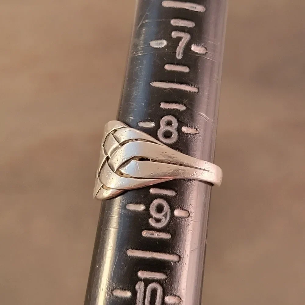 Retired James Avery Sterling Wide Woven Ring